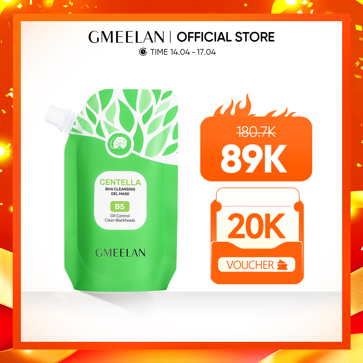 Gmeelan Mặt nạ gel làm sạch da mặt Centella Asiatica Salicylic Acid 200g