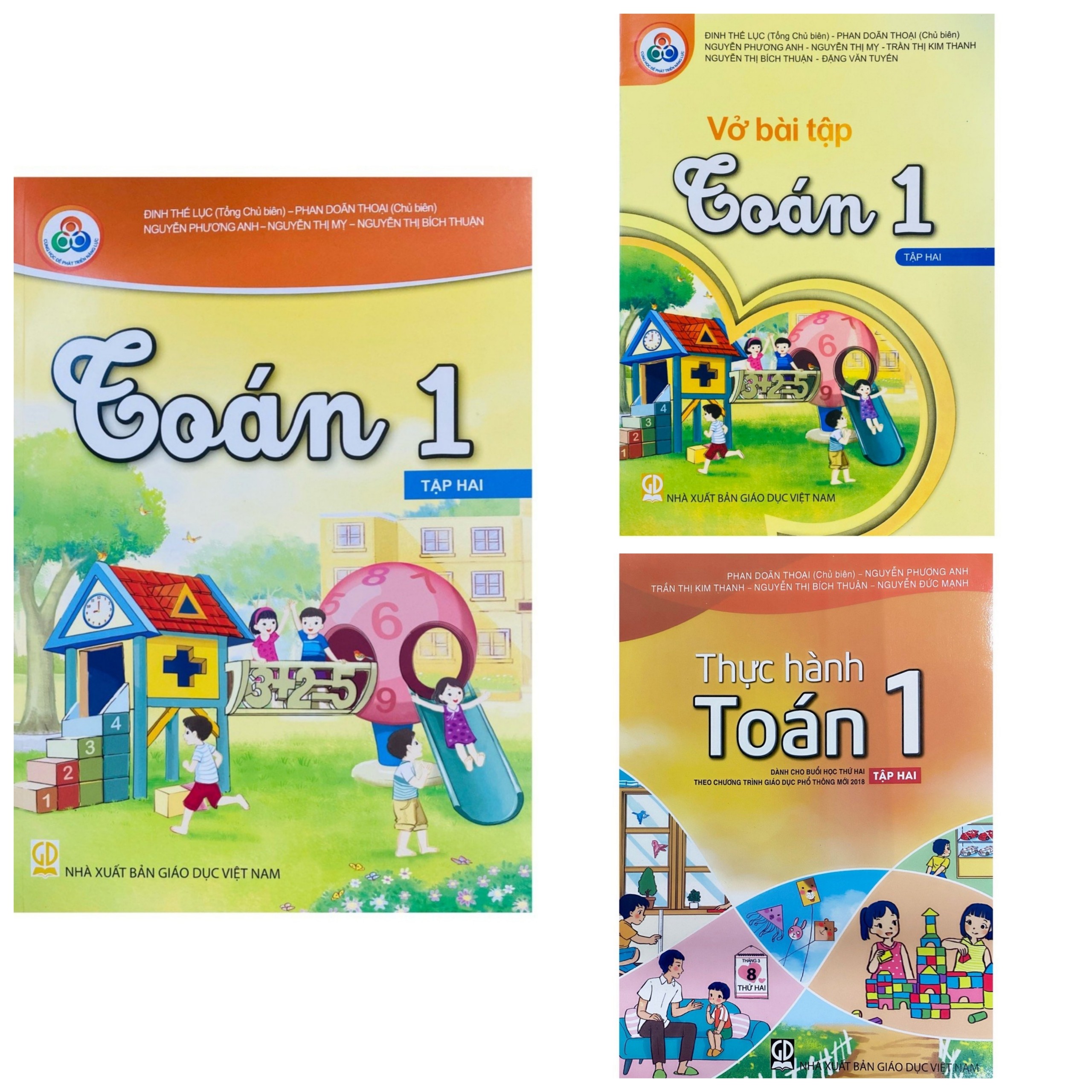 Edubook -  Combo Toán lớp 1 tập 2 ( Bộ 3 cuốn) Cùng học để phát triển năng lực