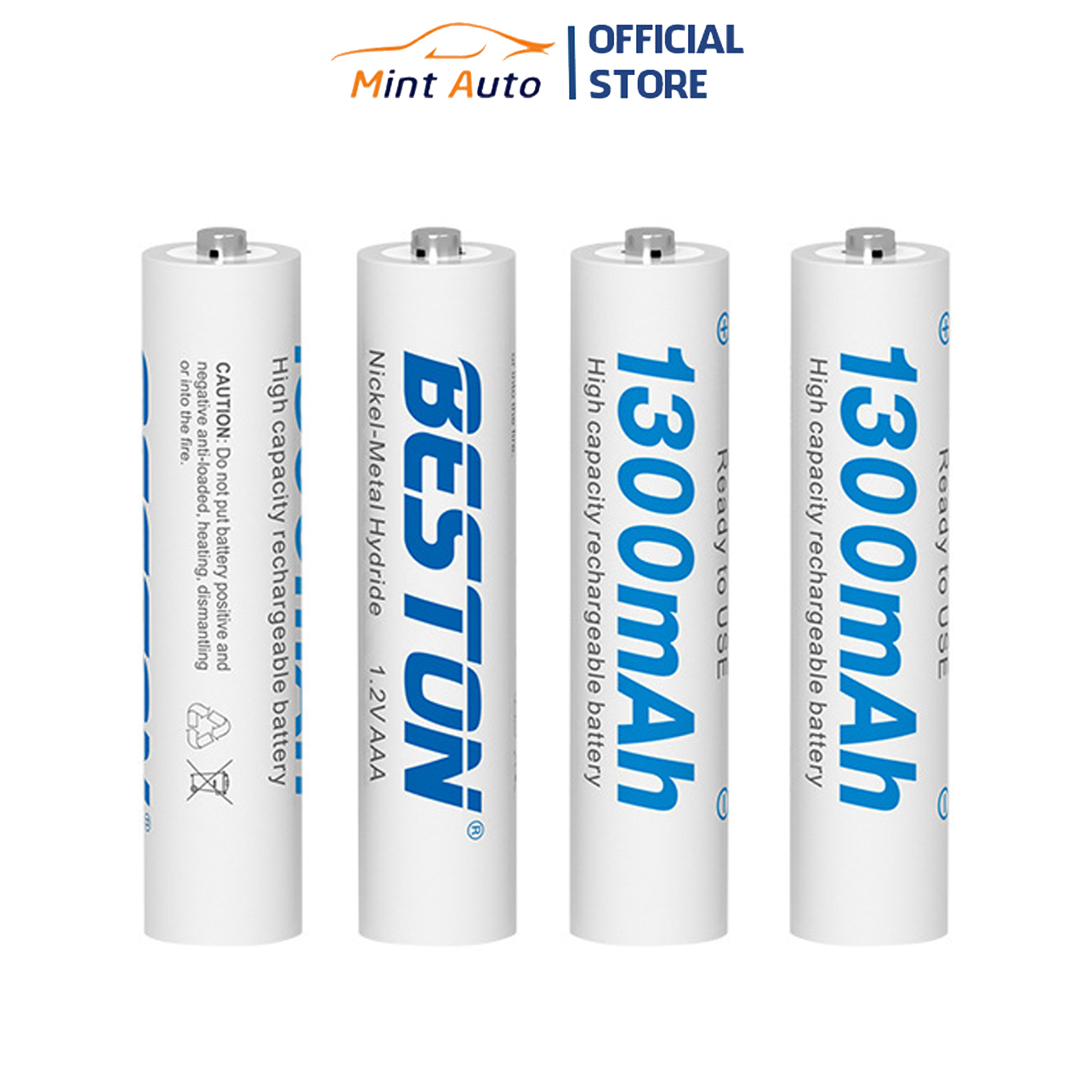 Hộp 4 viên pin sạc AAA 1.2V Ni-Mh Beston dung lượng 1300mah