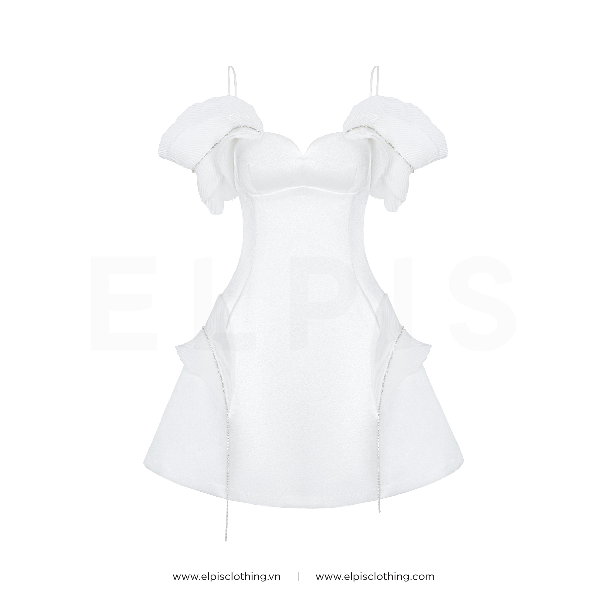 Elpis - đầm lụa dáng a cổ tim hai dây el23d39