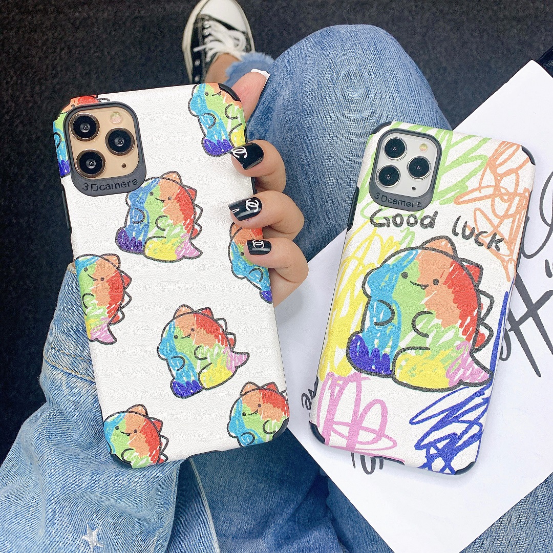 Ốp Lưng Da IMD Dinosaur Good Luck