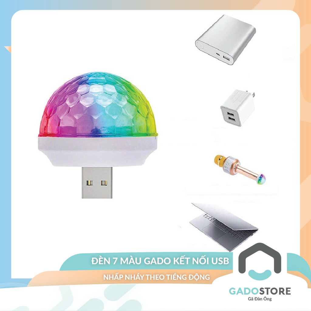 Đèn led DJ quán bar vũ trường điều khiển ánh sáng theo tiếng động kết nối cổng USB