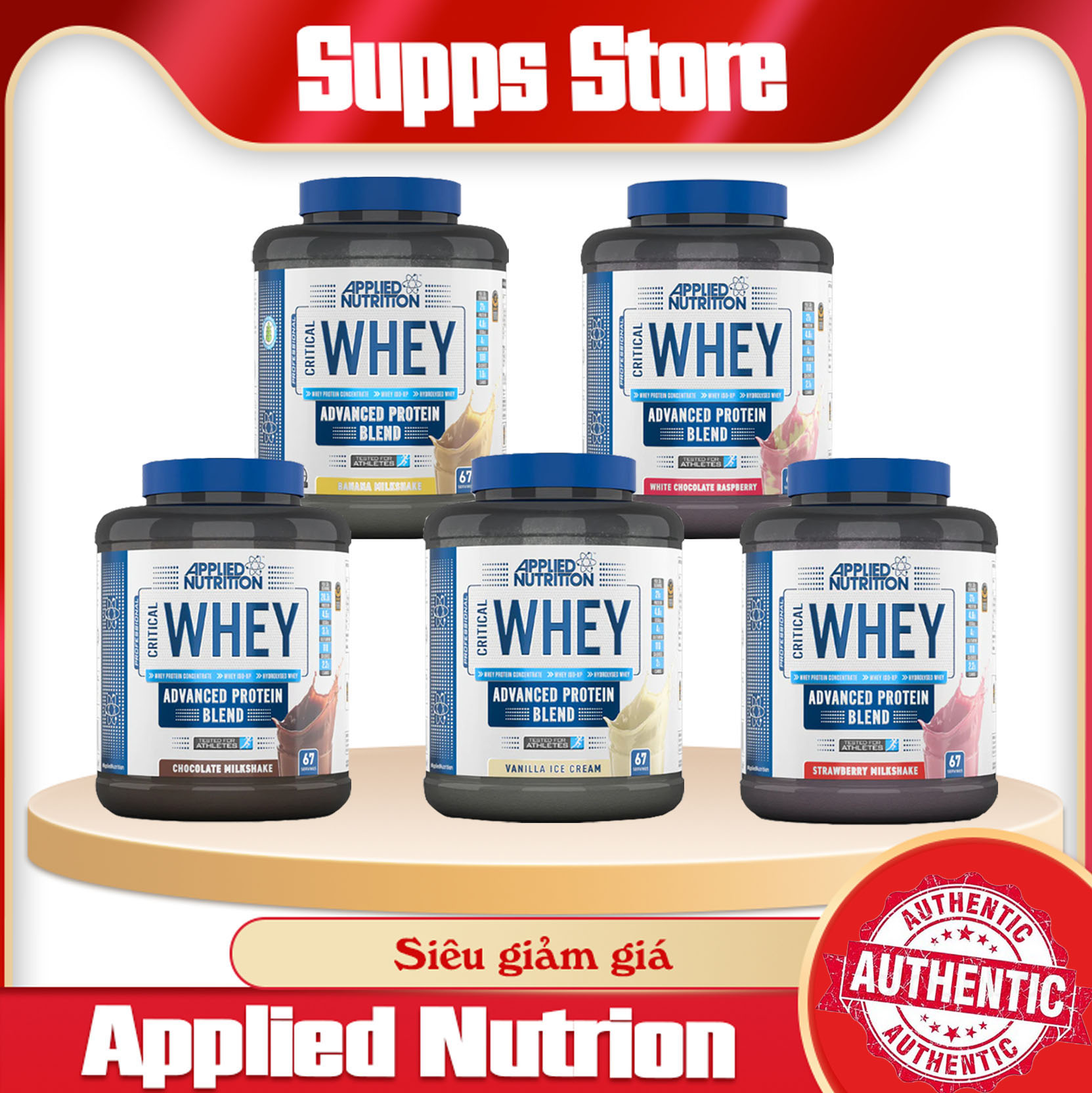 Critical Whey Applied Nutrition 67 lần dùng Whey Tăng Cơ Nuôi Cơ Phục Hồi Cơ Bắp