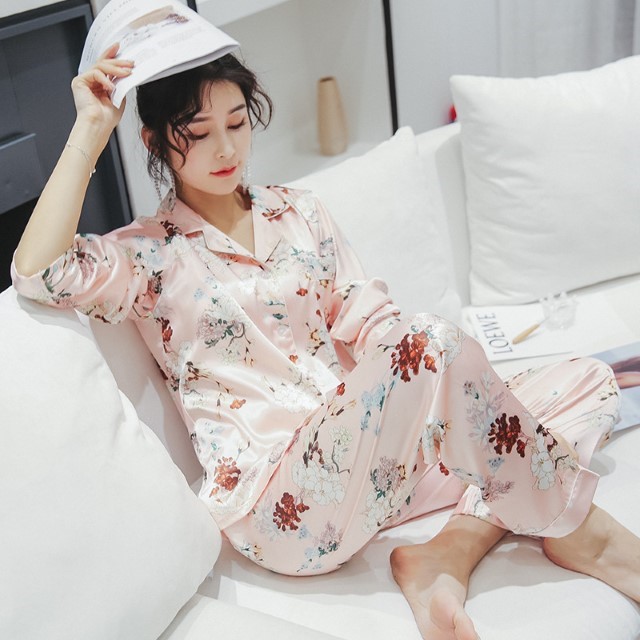 [Big Sale] 🌱Bộ Lụa Mặc Nhà ☘️Đồ Ngủ Pijama Lụa Cao Cấp Siêu Mát Mềm Mịn Không Nhăn Không Rút Chỉ - ELSA