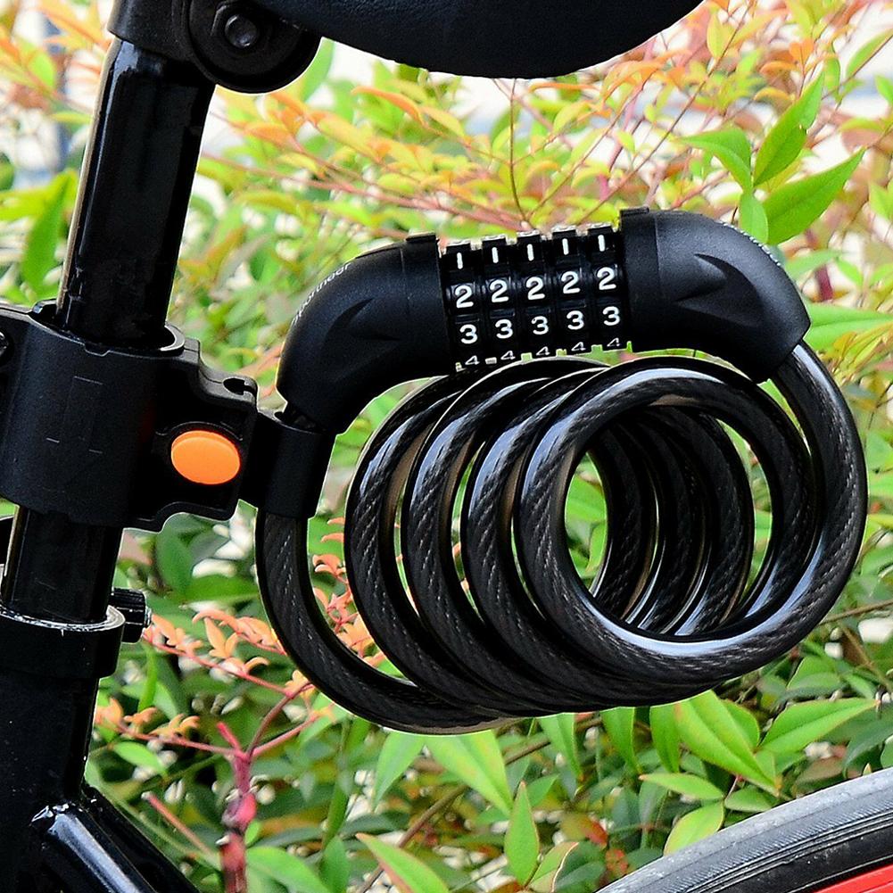 Khóa dây xe đạp 5 số dài 1.2m đổi được mã giá rẻ