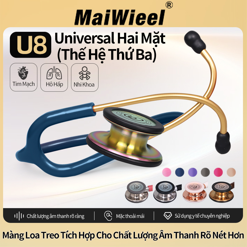 Ống Nghe Tim Mạch Chuyên Nghiệp MaiWieel Loại Hai mặt Nhạy Âm Cao, Nhẹ Dành Cho Bác Sĩ Y Tá, Sinh Viên Y Khoa Thiết Bị Y Tế Chính Hãng U8
