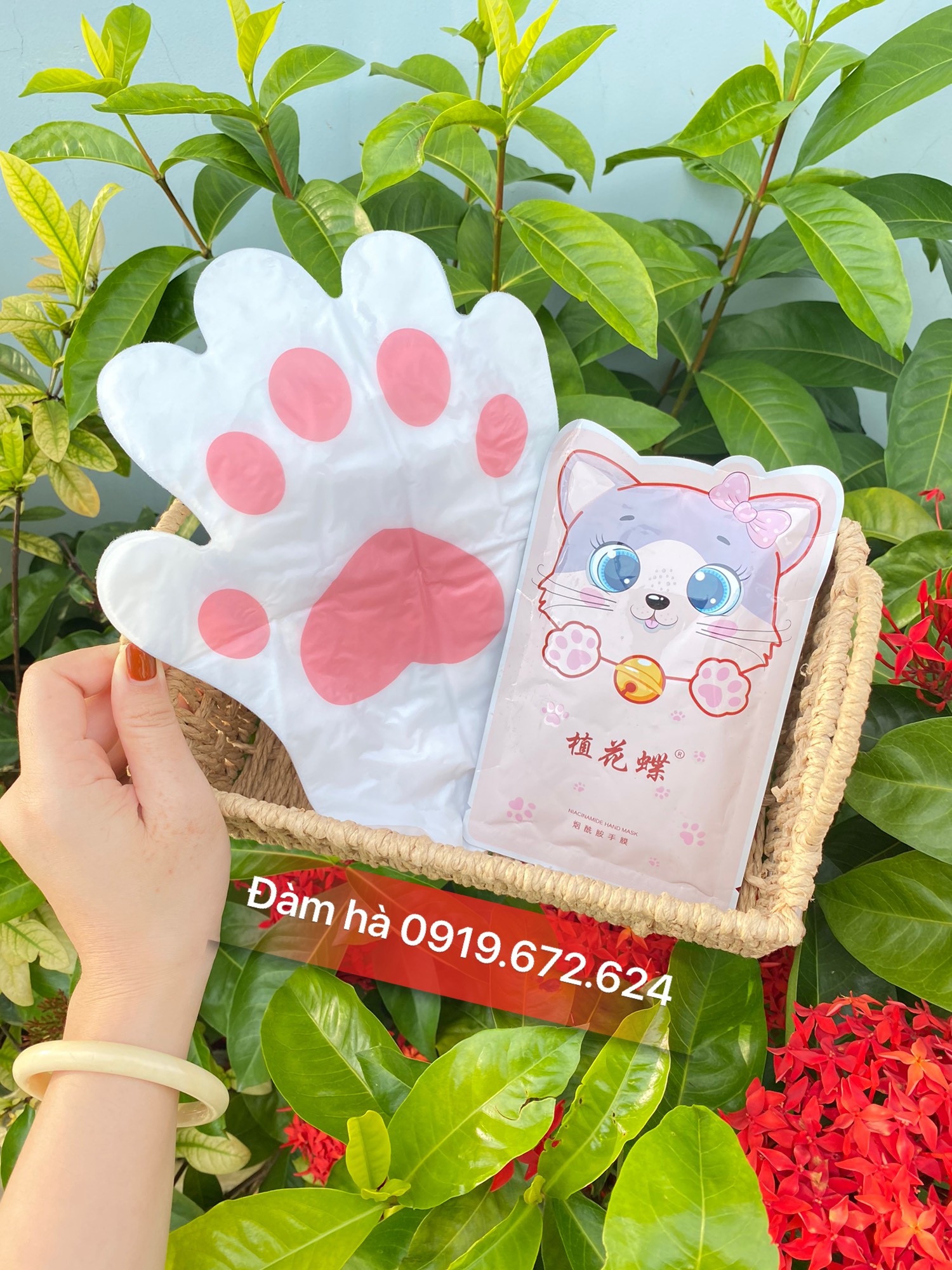 Mặt nạ tay hình mèo mặt nạ ủ tay nội địa trung mặt nạ chân dưỡng ẩm giúp da tay chân mềm mịn trắng sáng đều màu gói 40g