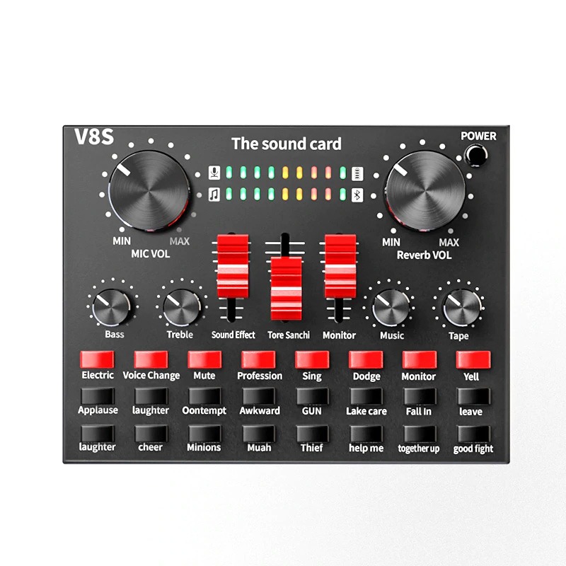 Hàng sale xã kho - Sound card thu âm live stream V8S Bluetooth