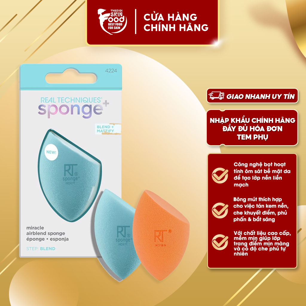Bông Mút Trang Điểm Nền Real Techniques Miracle Complexion Sponge