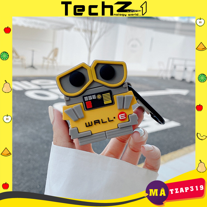 Case airpods 1/2/3/pro robot biết yêu, ốp airpods dễ thương và phong cách - mã tzap319