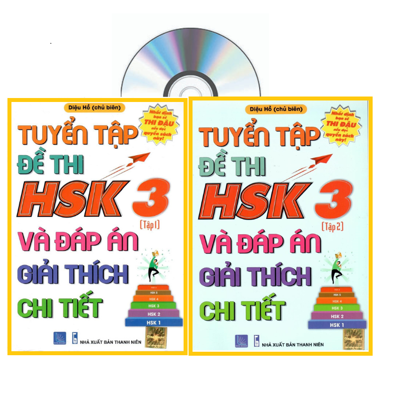 [HCM]Combo 2 sách Bộ đề tuyển tập đề thi năng lực Hán Ngữ HSK 3 và đáp án giải thích chi tiết tập 1 tập 2+ DVD tài liệu quà tặng (tặng kho đề HSK thi thật qua các năm)