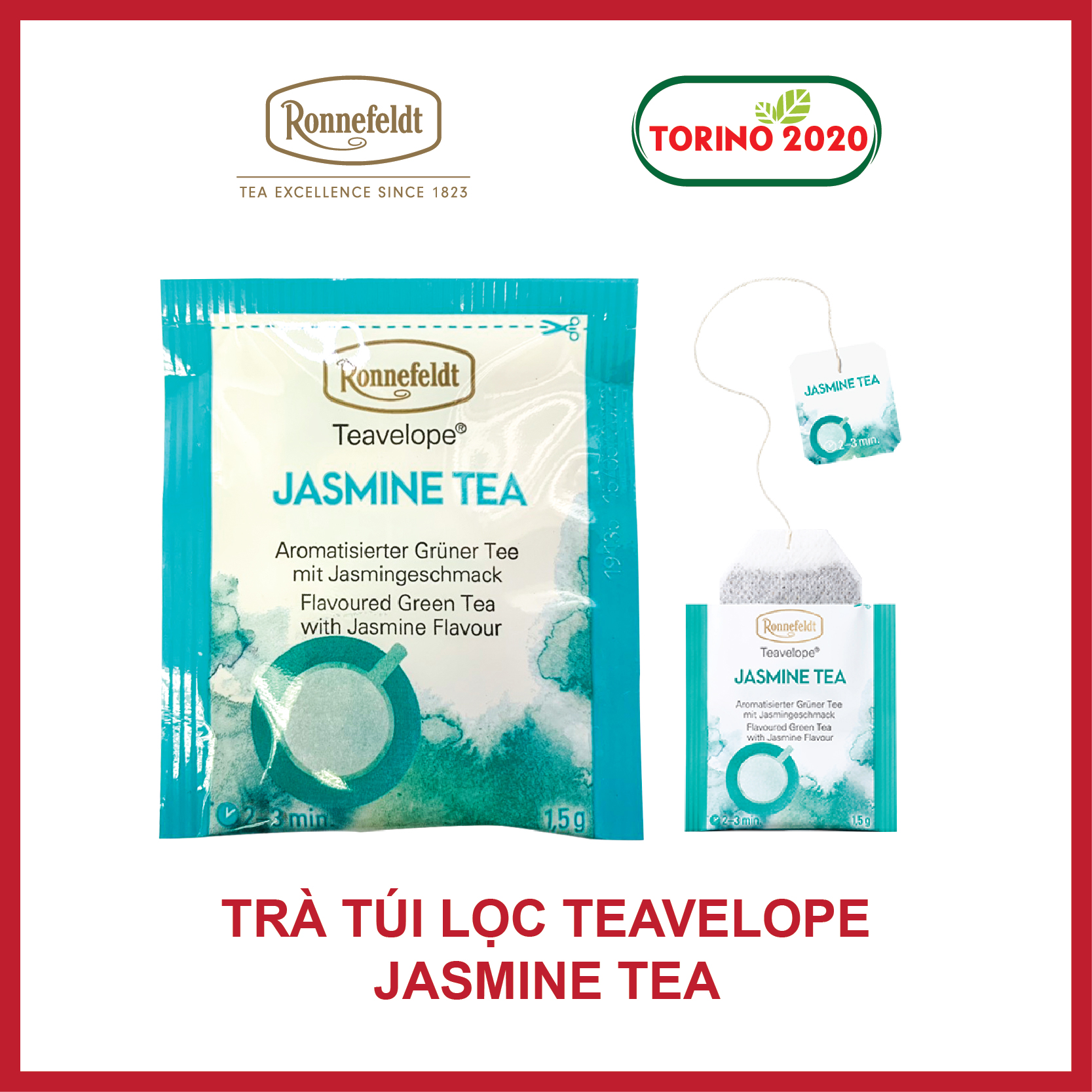 [HCM][HÀNG CHÍNH HÃNG] Trà Túi Lọc Ronnefeldt tea-Teavelope Jasmine Tea 1 túi 1.5g - sáng lập từ năm 1823 được hái bằng tay 2 lá 1 búp
