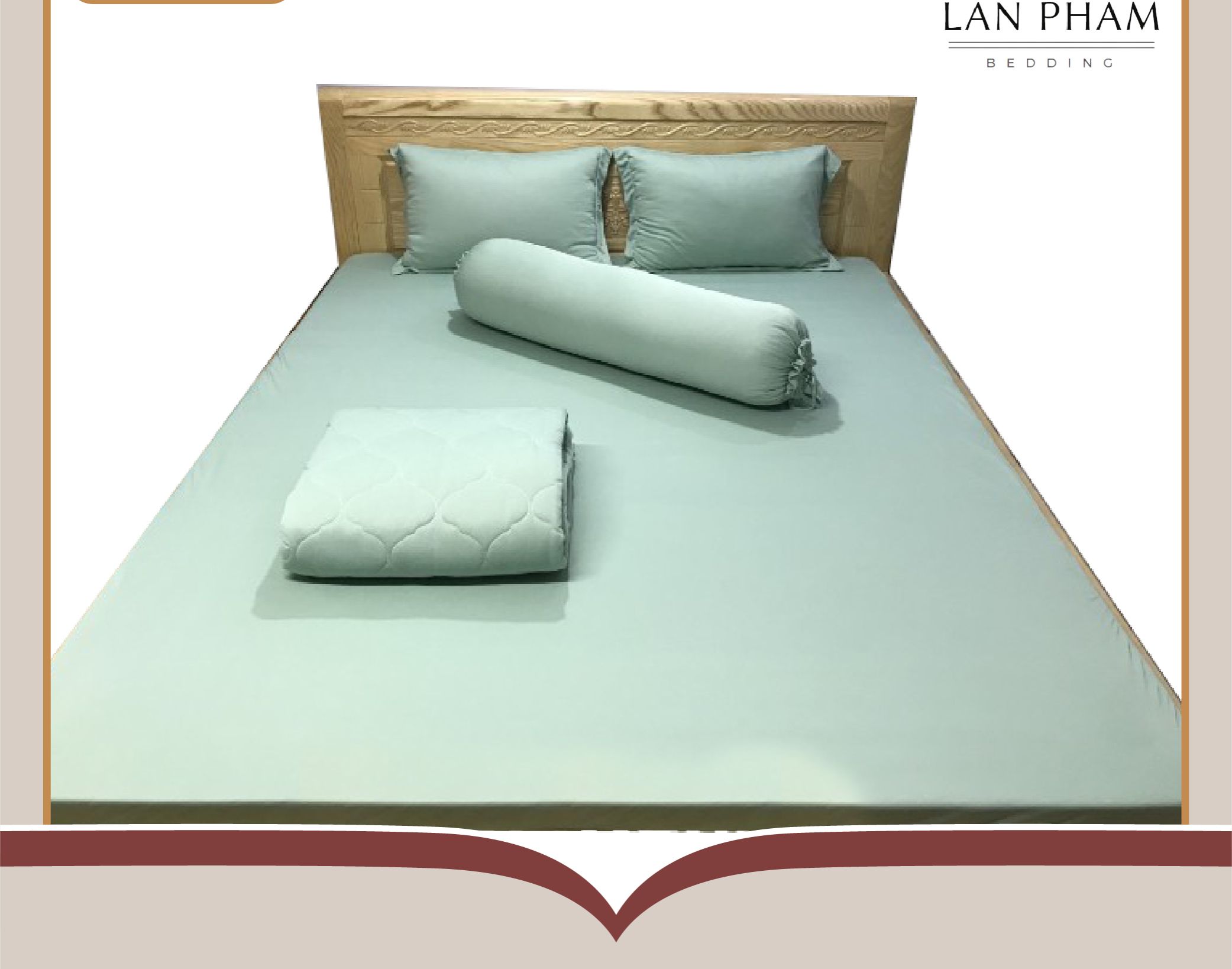 Ga - Drap Giường Lẻ Thun Mát Lạnh Lan Pham Bedding - Màu Xanh Matcha