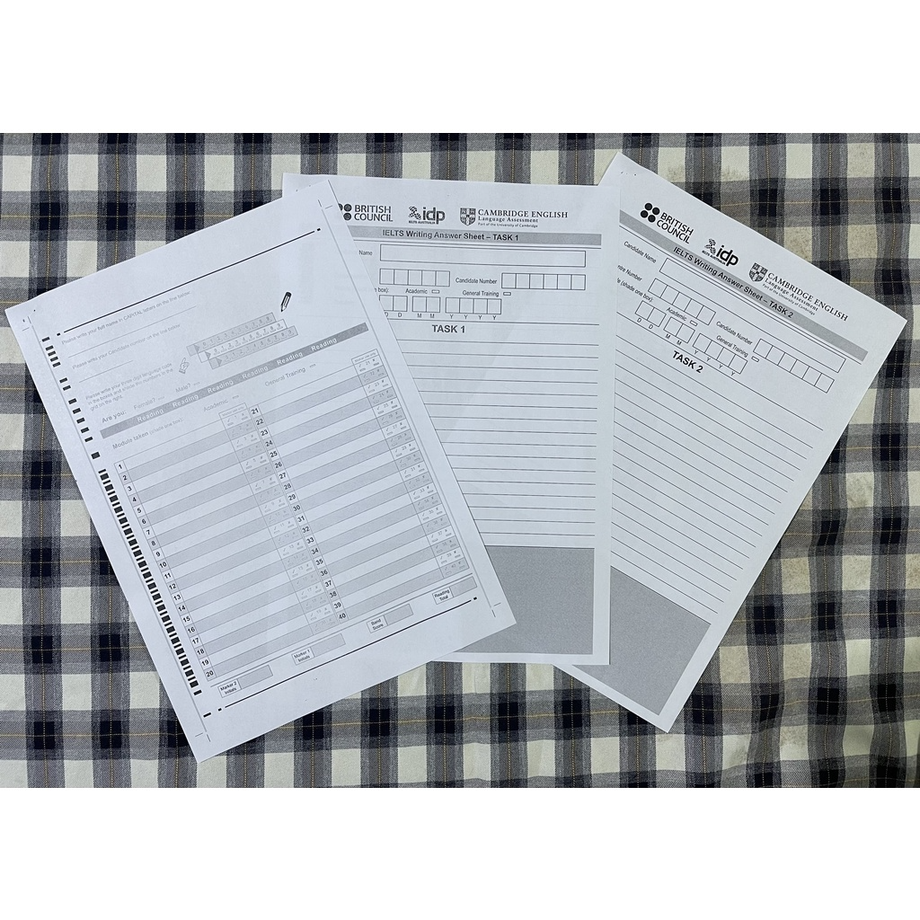 Combo 10 phiếu làm bài thi IELTS answer-sheet