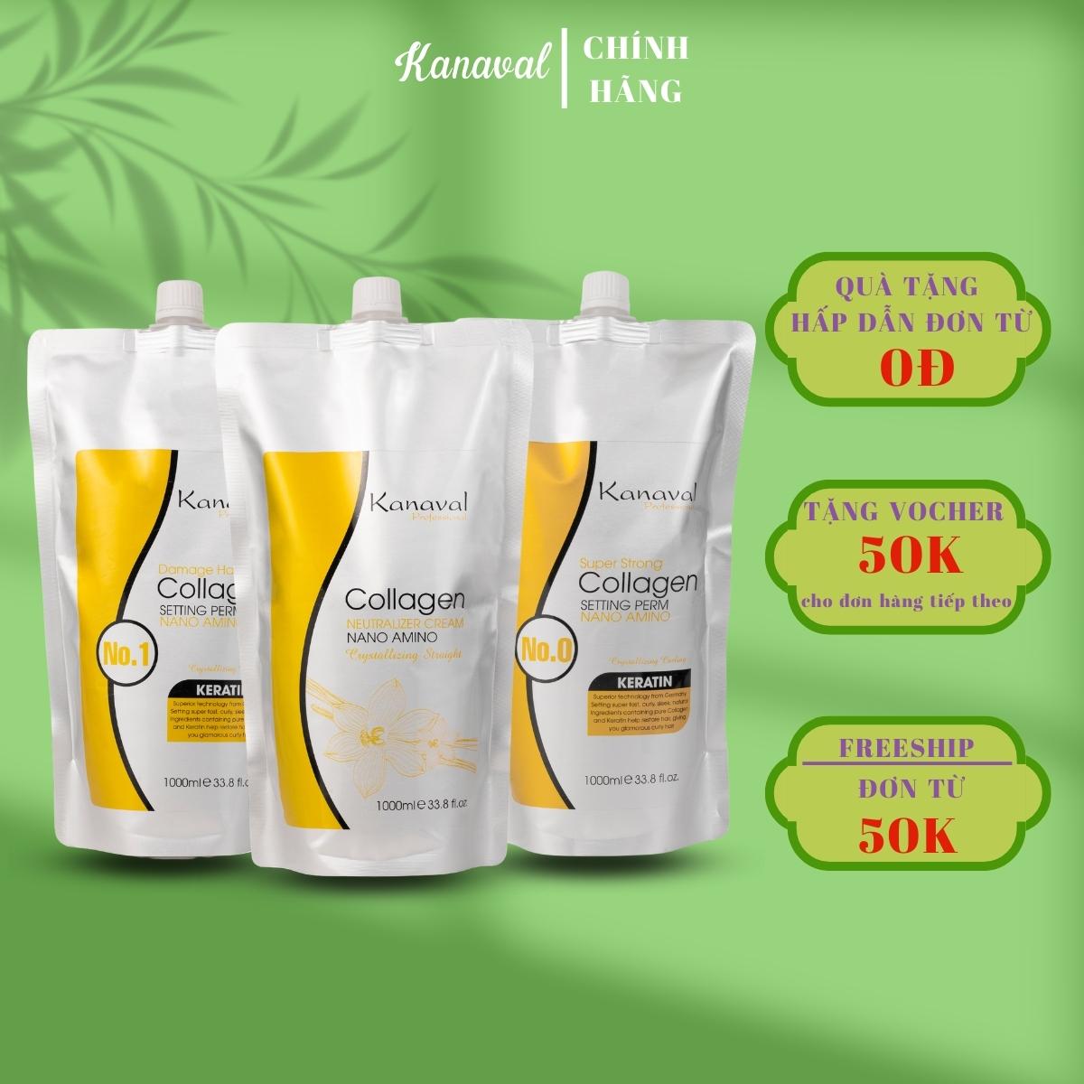 Cặp thuốc duỗi đa năng kanaval dành cho tóc khỏe và tóc trung bình, yếu 1000ml x 2