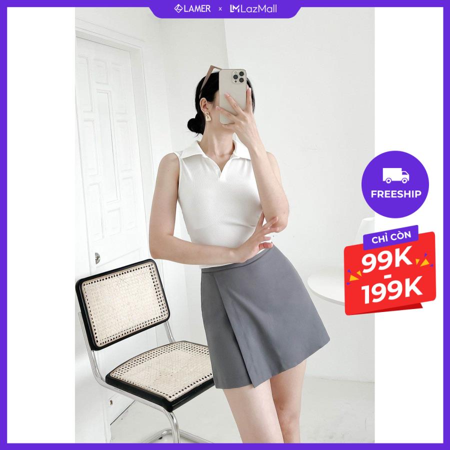 Quần shorts vientran giả váy vạt phủ v64s22h004