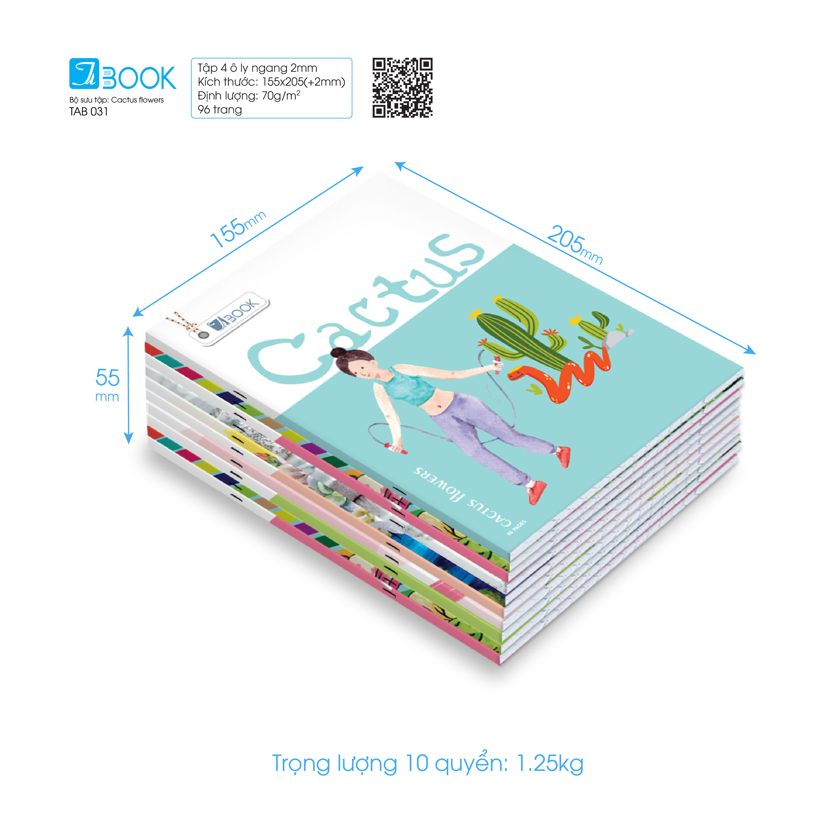 [HCM]10 cuốn Tập học sinh Cactus hiệu Tabook, 96 trang ĐL70, kẻ ngang (TAB031b)