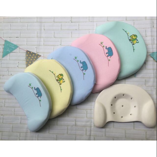 Gối cao su non chống méo bẹt đầu cho bé sơ sinh thương hiệu hiền trang thiết kế gối giúp bé tránh được tình trạng bẹp đầu mang lại giấc ngủ sâu và ngon cho bé yêu-G7