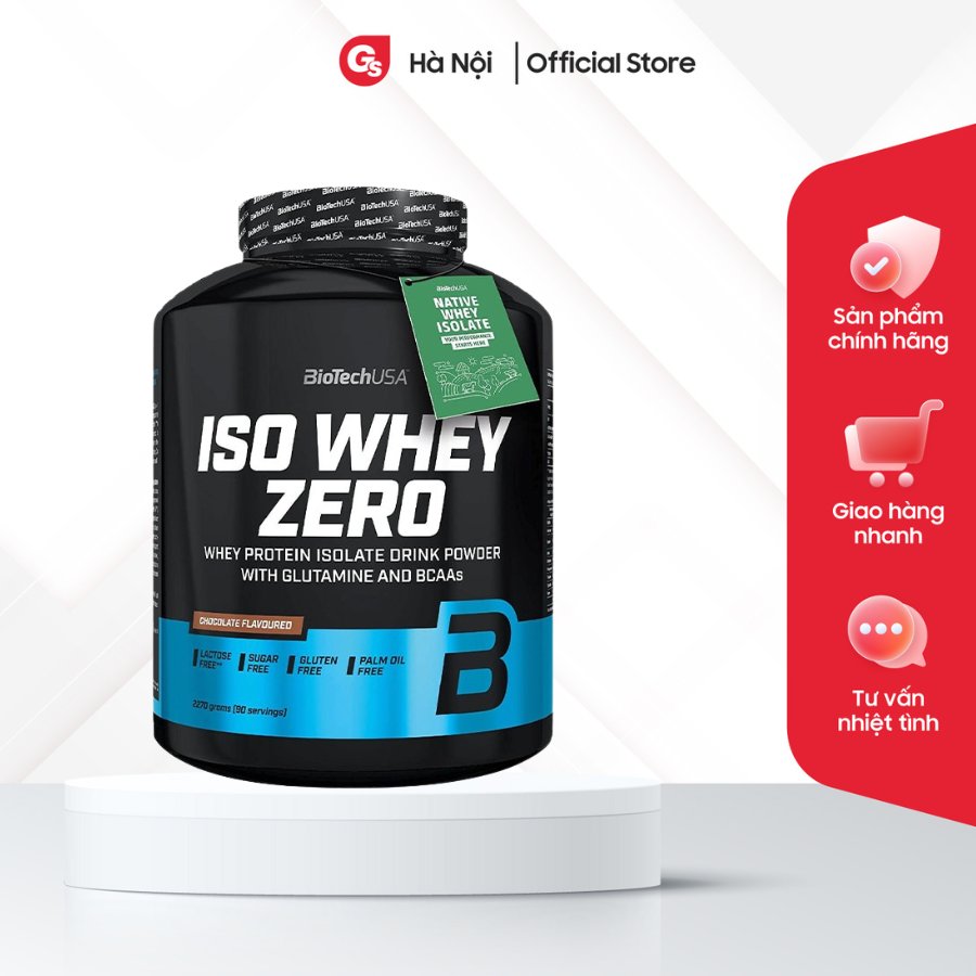 Sữa tăng cơ BiotechUSA Iso Whey Zero 2.27kg (90 servings) whey protein isolate nhập khẩu Mỹ - Gymstore