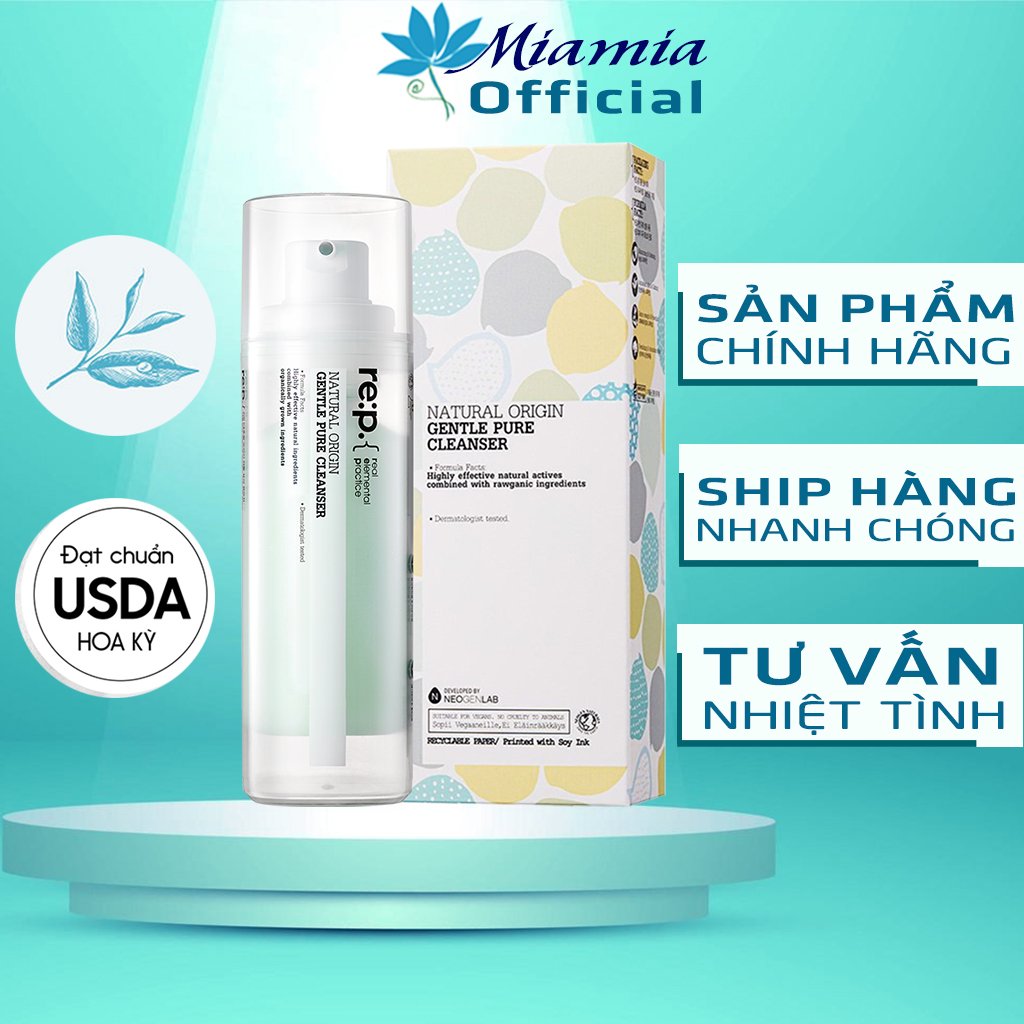 Sữa Rửa Mặt RE:P Thảo Mộc Organic Tự Nhiên Cấp Ẩm Sạch Sâu RE:P NATURAL ORIGIN GENTLE PURE CLEANSER 150ML [NHẬP KHẨU]