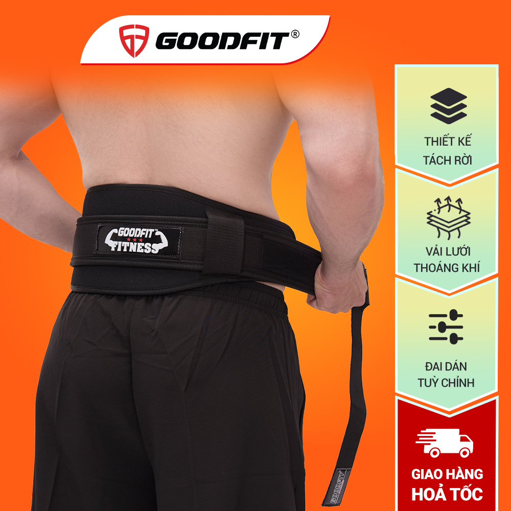 Đai lưng tập gym, đai tập Gym hỗ trợ gánh tạ, Deadlift GoodFit đai lưng Gym bảo vệ lưng, phụ kiện Gym chống đau lưng mỏi cơ khi tập GF721WS