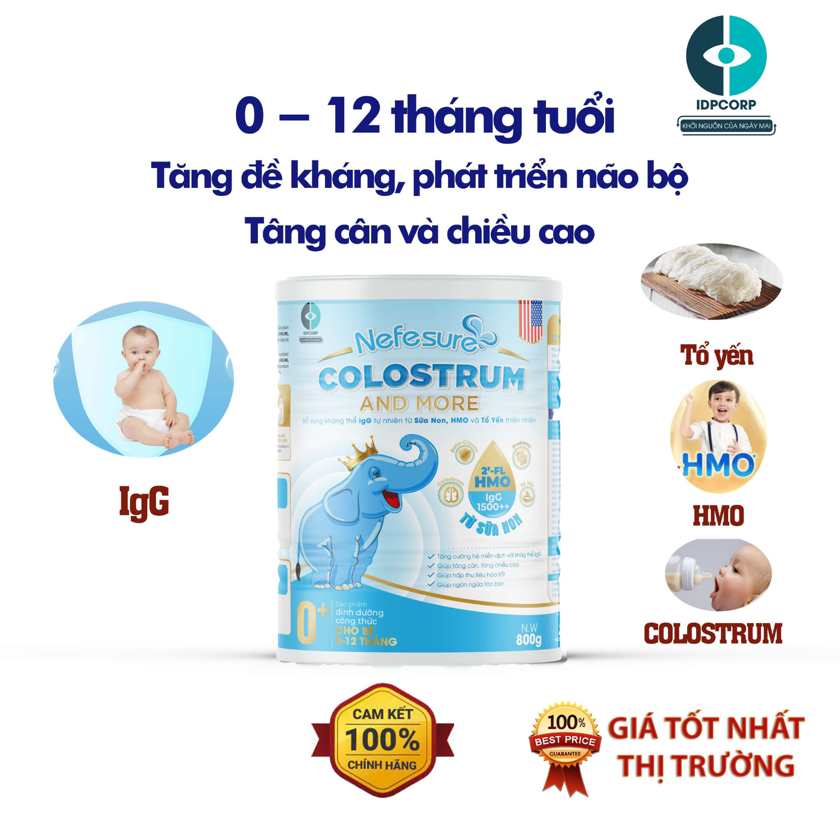 [HCM] Sữa Nefesure Colostrum & More Preminum 800g. Trẻ dưới 1 tuổi. Bổ sung kháng thể IgG tự nhiên từ sữa non HMO và tổ yến thiên nhiên. Tăng cường hệ miễn dịch giúp tăng cân tăng chiều cao hấp thụ tiêu hóa tốt. Shop SuBo