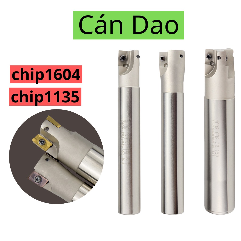 Cán dao gắn chip apmt1604,apmt1135,cán dao phay cnc, chip r0.8.