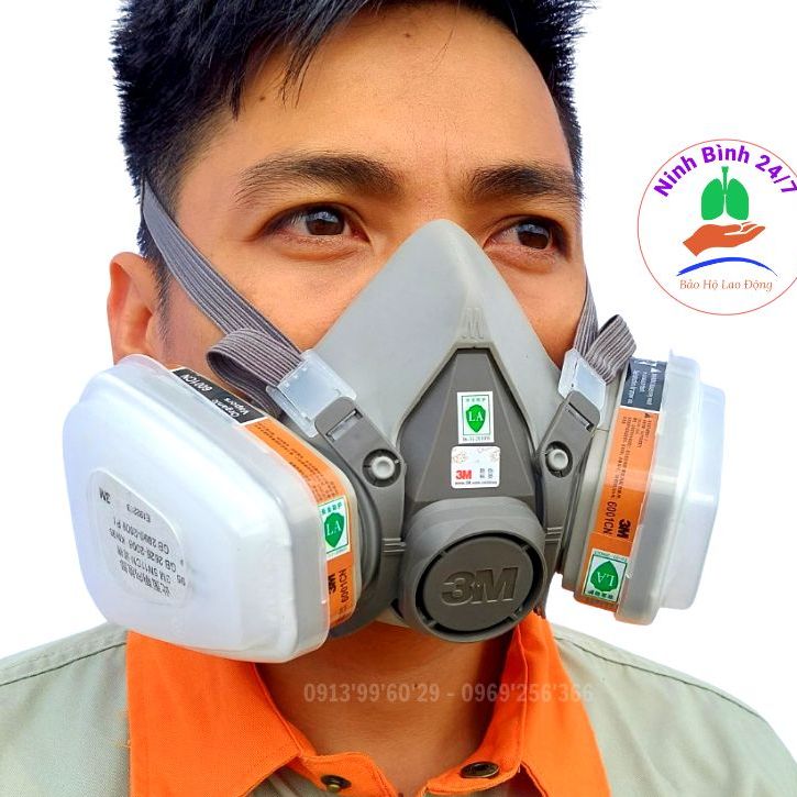 Mặt Nạ phòng độc 3M 6200, Khẩu trang phòng độc Cao cấp, chống bụi mịn, phun sơn