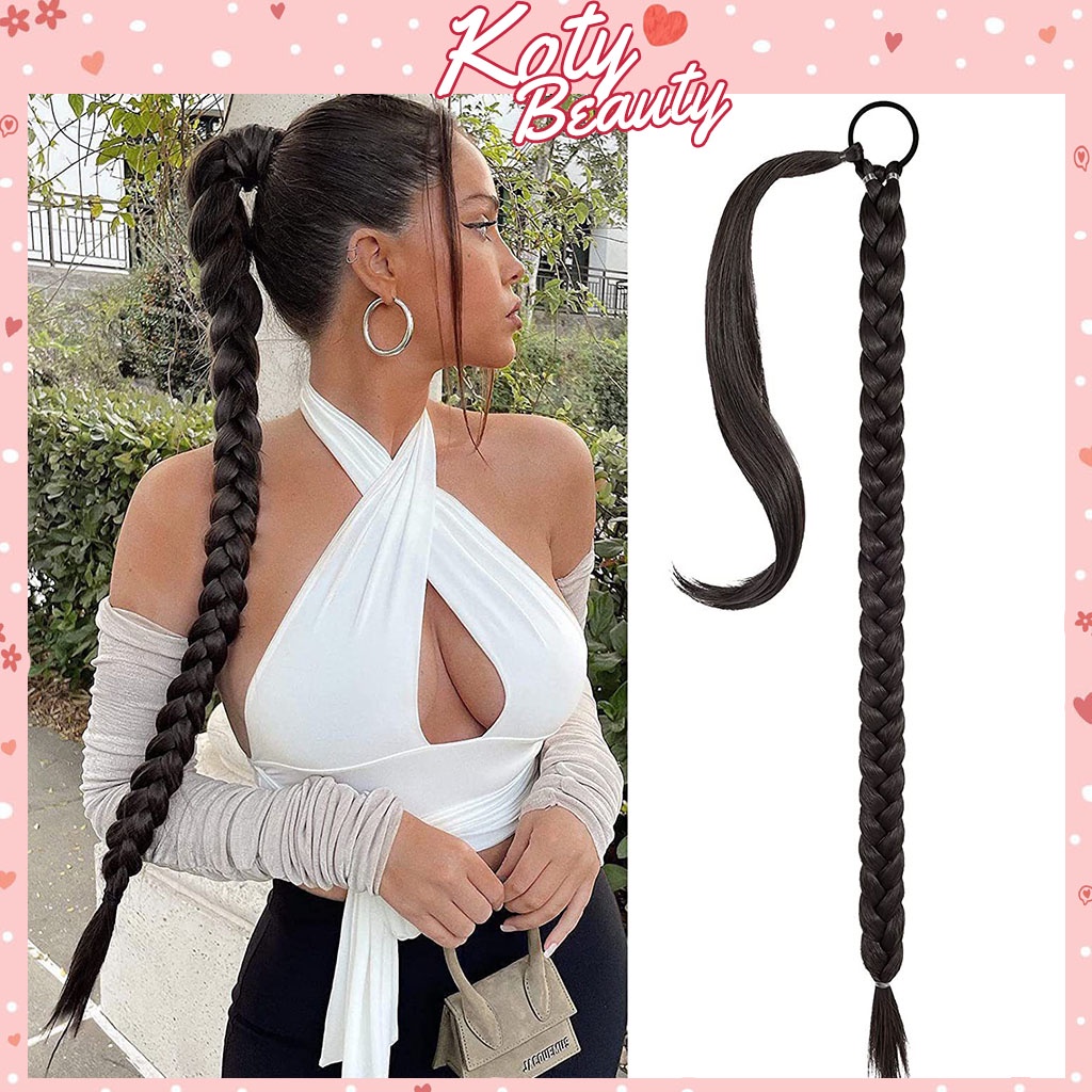 Wig pigtail long beautiful for women Koty, hair plaited wig-pinyin 80cm (plaited general with real hair) TG428