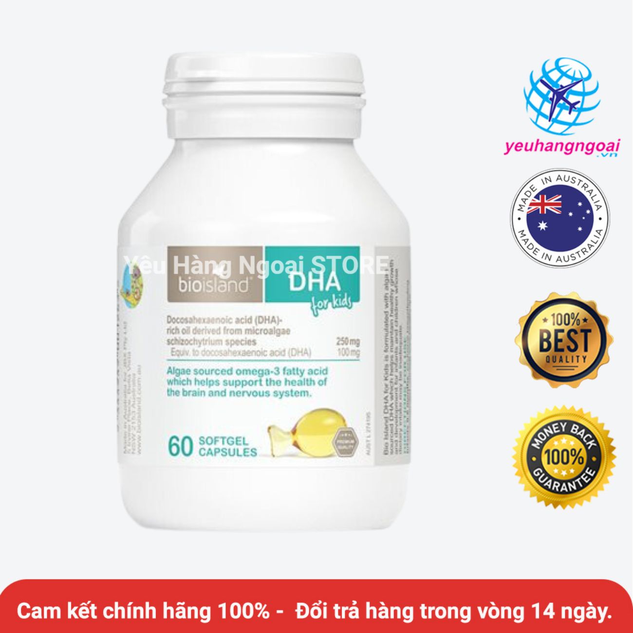 Viên uống bổ sung dha cho trẻ bioisland dha 60 viên của úc.