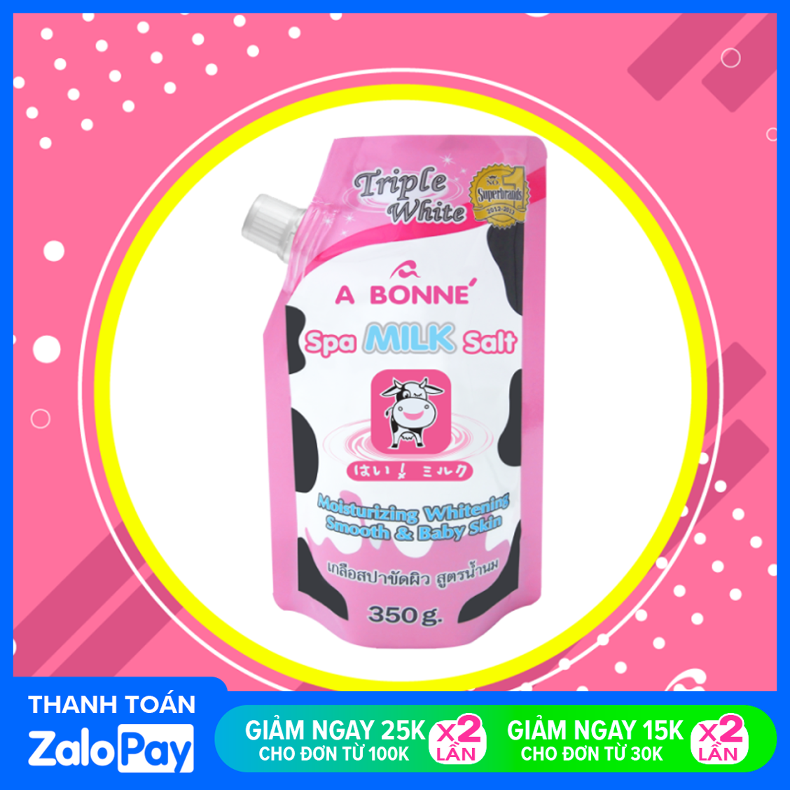 [HCM]Muối Tắm A Bonne Spa Milk Salt 350g ( Tẩy tế bào chết body giúp da sáng mịn, chống lão hóa )