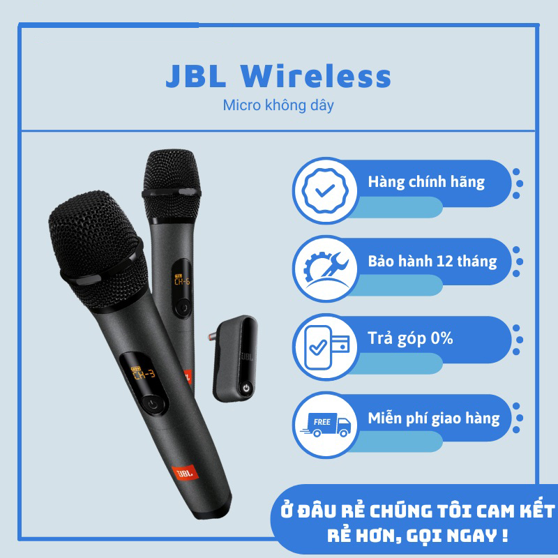 ( SIÊU PHẨM MÍC CHÍNH HÃNG ) Micro Không Dây Jbl Wireless Chuyên Dùng Cho Karaoke Gia Đình, Sân Khấu, Hội Trường, Vang Số, Vang Cơ, Amply, Loa Di Động, Loa Kéo, Chống Hú , Công Nghê Uhf, Độ Nhạy Cao, Chất Lượng Âm Thanh Cực Tốt, BH 12TH