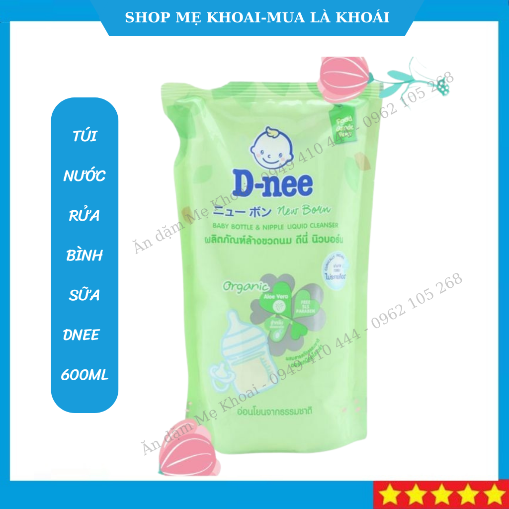 Nước rửa bình sữa cho bé, nước rửa bình Dnee bịch 600ml hàng nội địaThái Lan -Shop Mẹ Khoai