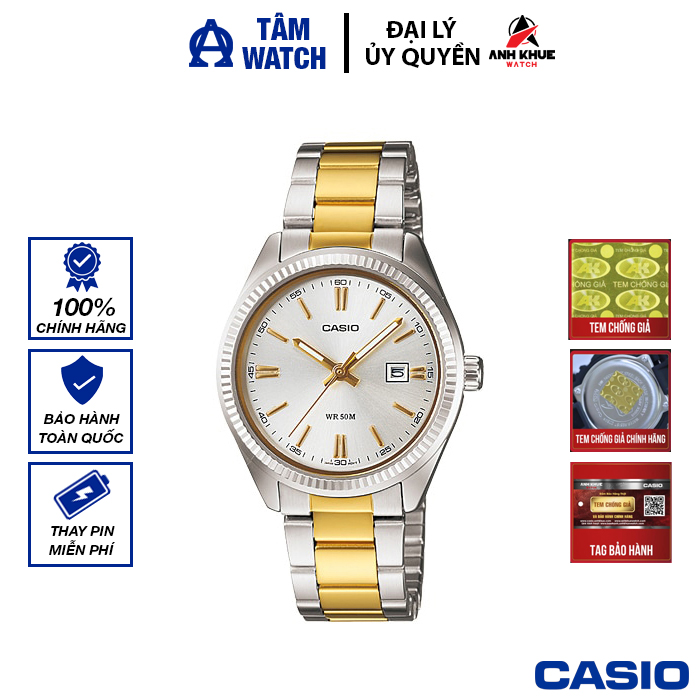 Đồng hồ nữ dây kim loại casio standard chính hãng anh khuê ltp-1302sg-7avdf