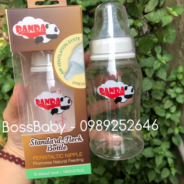 Bình sữa cổ hẹp panda baby 160ml