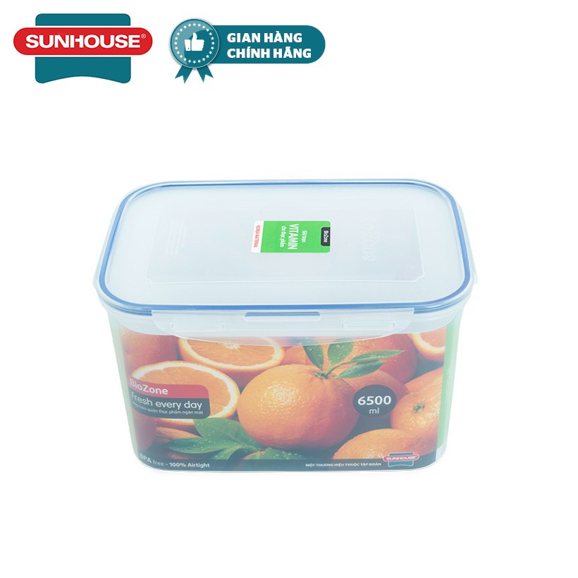 Hộp bảo quản thực phẩm ngăn mát biozone 6500ml kb-co6500p