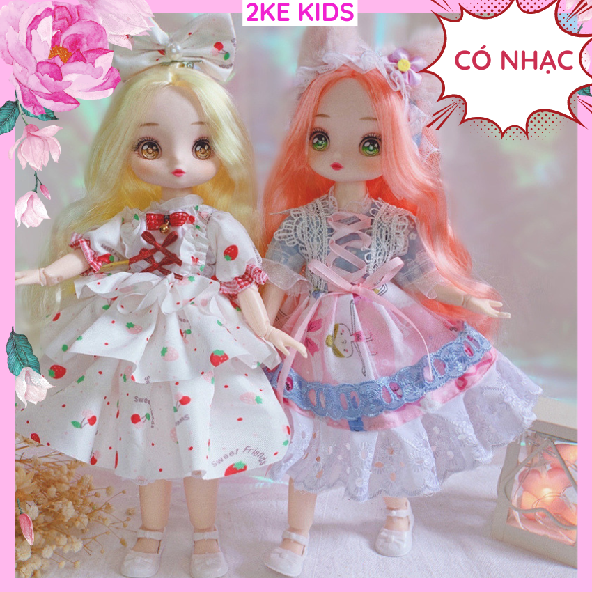 Búp bê 30cm -búp bê barbie có nhạc ,nhiều khớp - ,búp bê barbie doll làm quà tặng cho bé gái- 2ke kids
