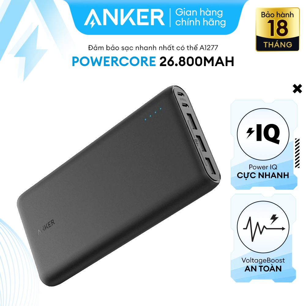 Sạc dự phòng ANKER PowerCore 26800mAh - A1277