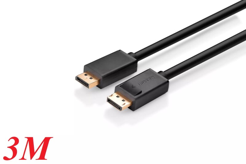 Ugreen 10212 3m màu đen cáp 2 đầu displayport chuẩn v1.2 thuần đồng dp102