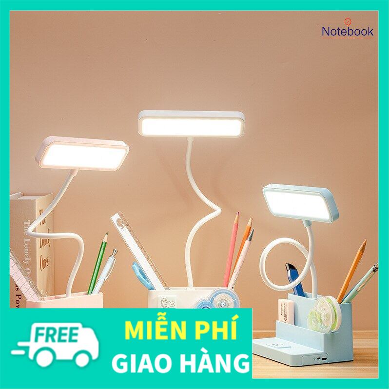 Miễn phí vận chuyển cod led table lamp for children pen storage eye protection stepless dimming desk lamp study student lamp office reading light lamp