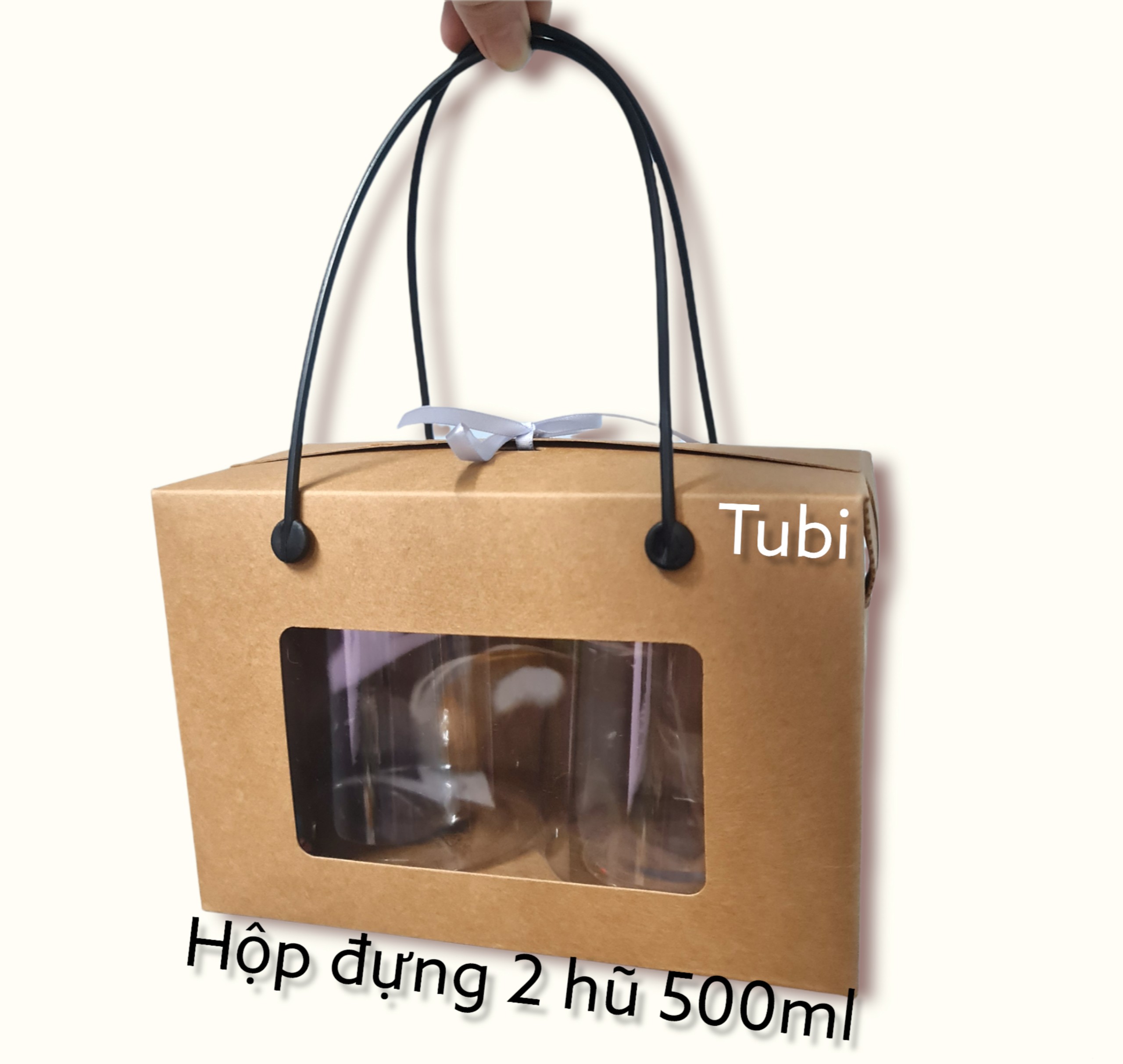 Set 5 hộp giấy đựng 2 hũ 500ml