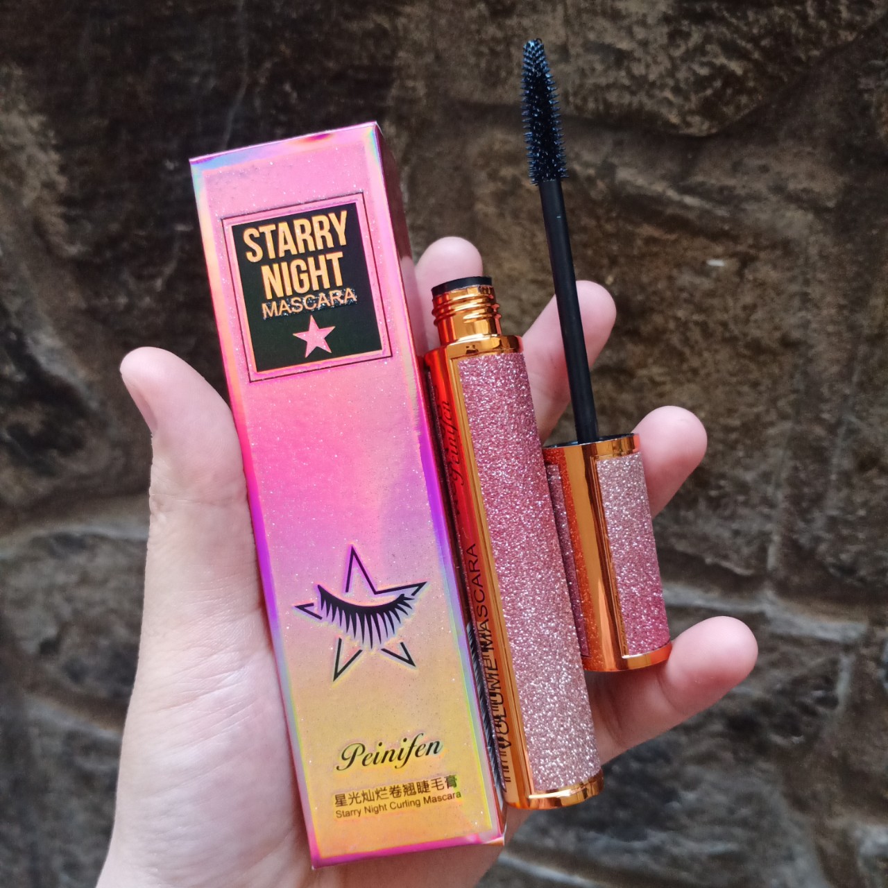 Mascara dày và dài mi Peinifen Ngôi sao kim tuyến
