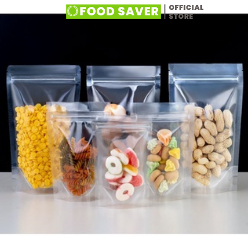 Túi zip đáy đứng 2 mặt trong đựng thực phẩm foodsaver Túi zip hai mặt trong dày đủ size 1 chiếc