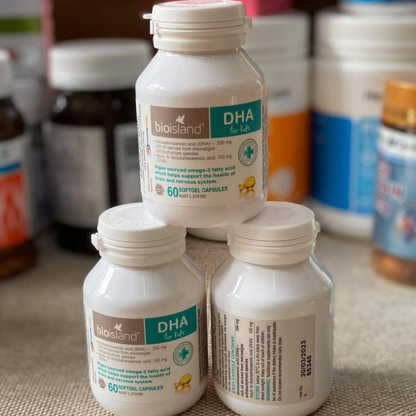 Viên uống DHA Bio Island for kids Úc 60 viên date 2023 - Viên bổ sung dầu cá DHA cho trẻ
