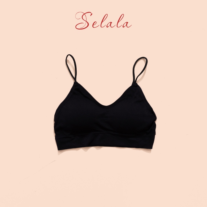 Áo Bra Selala 2 Dây Gân Tăm Cổ V Sexy Vải Mềm Thoải Mái BR25