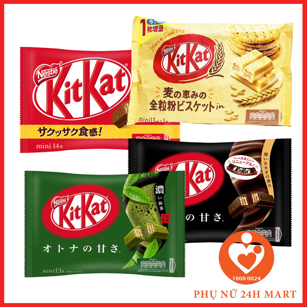 Bánh xốp KitKat nhật bản, kikat trà xanh đủ các vị gói 140gr