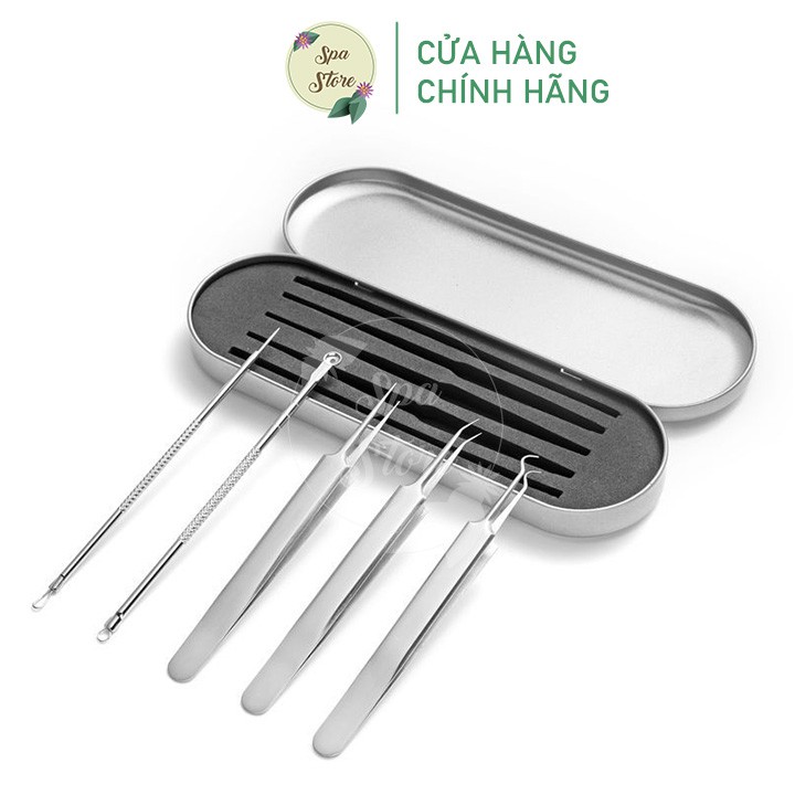 Bộ dụng cụ chuyên nặn mụn 5 chi tiết dùng cho spa cá nhân cao cấp bền bỉ