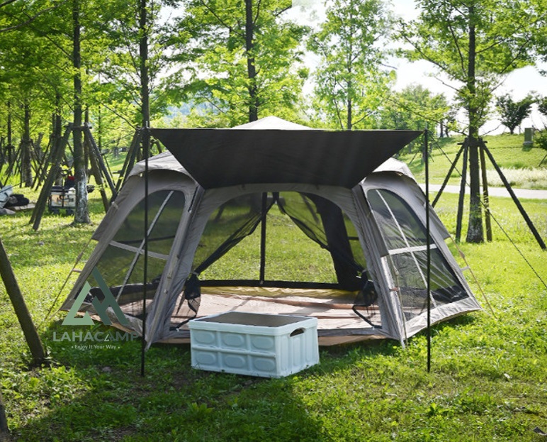 Lều tự bung 4-8 người cửa to thoáng, chống mưa nắng, chống muỗi và tia cực tím