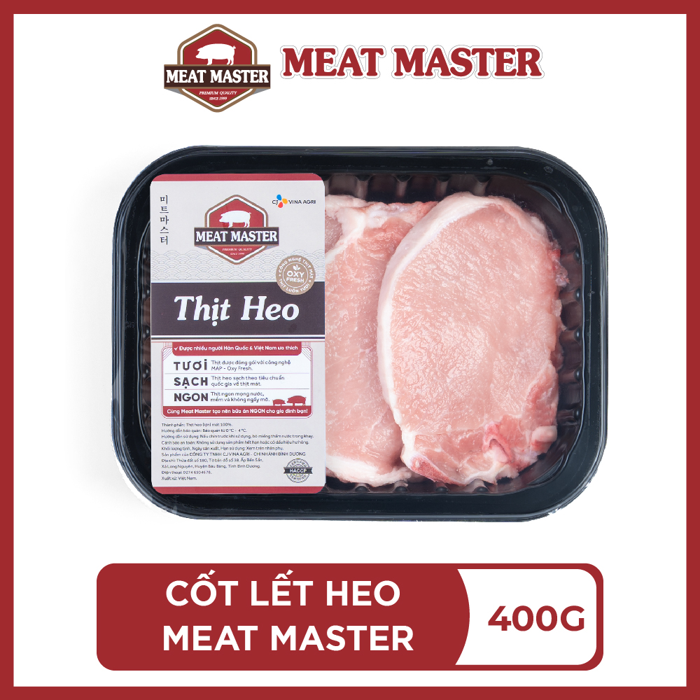 Cốt lết heo Meat Master - Thịt heo mát ngon, mềm mọng, ngọt thịt -