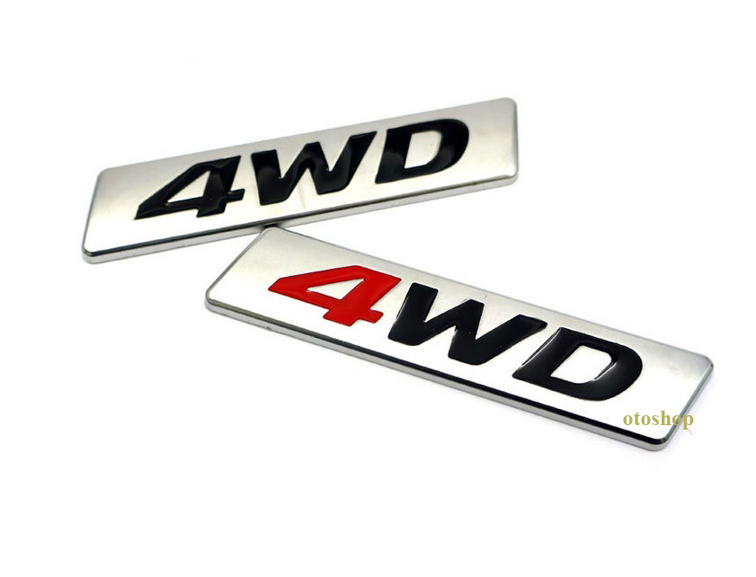 Tem chữ logo 4WD dán trang trí xe ô tô - Model01